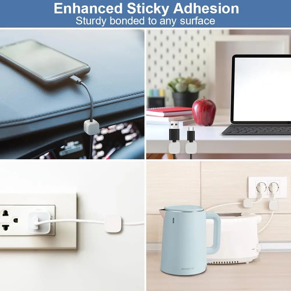 Magnetic Cable Clips, 6Pcs Cable Holder, Cable Management Clip, Adhesive Wire Holder Keeper Organizer, Cord Organizer for Home Office Desk Phone Car Wall Desktop Nightstand, Cable Management Kit, Cable Organizers for Cords