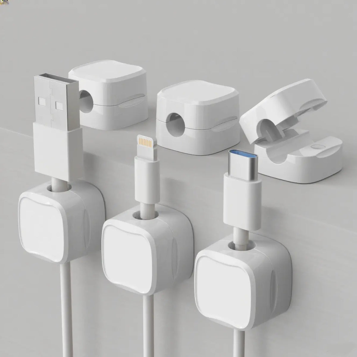 Magnetic Cable Clips, 6Pcs Cable Holder, Cable Management Clip, Adhesive Wire Holder Keeper Organizer, Cord Organizer for Home Office Desk Phone Car Wall Desktop Nightstand, Cable Management Kit, Cable Organizers for Cords