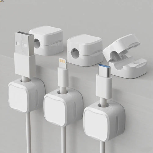 Magnetic Cable Clips, 6Pcs Cable Holder, Cable Management Clip, Adhesive Wire Holder Keeper Organizer, Cord Organizer for Home Office Desk Phone Car Wall Desktop Nightstand, Cable Management Kit, Cable Organizers for Cords